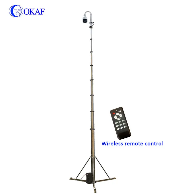 12m portable Mobile Aluminum Mast Tower Electric Motorized Telescopic Mast