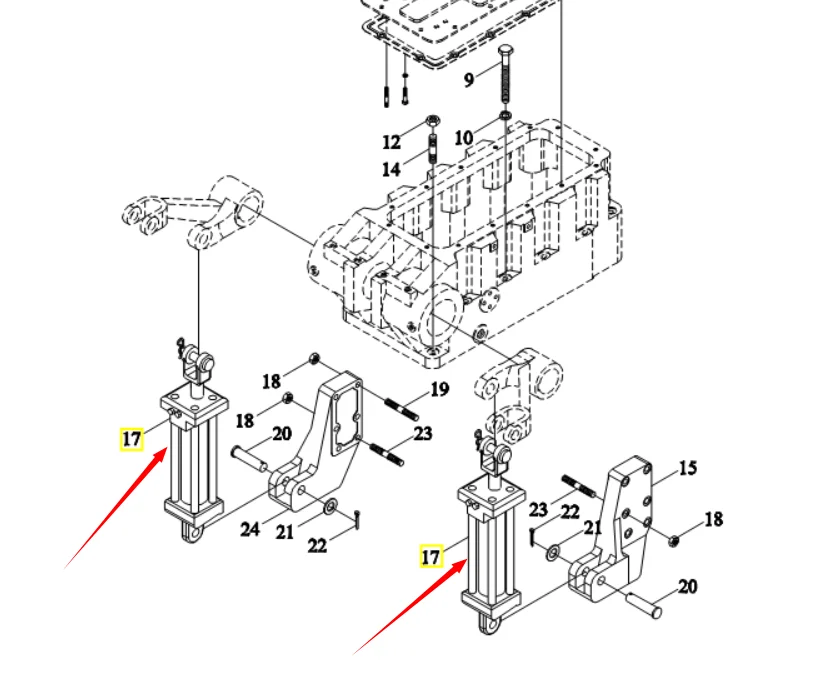 FT800.55A.012 Lifting cylinder assembly For Foton Lovol agricultural machinery & equipment Farm Tractors