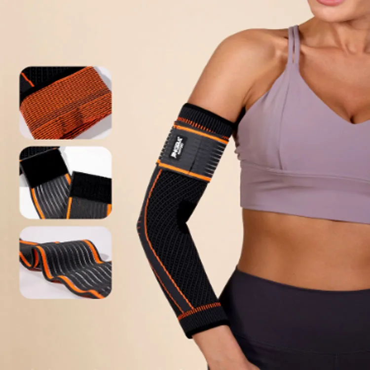 Fitness, Boxing, Weightlifting, Cycling, Long Line Design, Pressure Knitted Anti slip Elbow protection