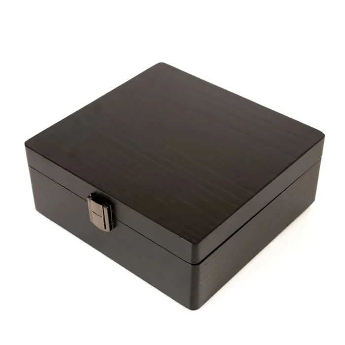 Custom OEM smoking accessory black smell proof rolling tray wooden bamboo stash box with metal grinders