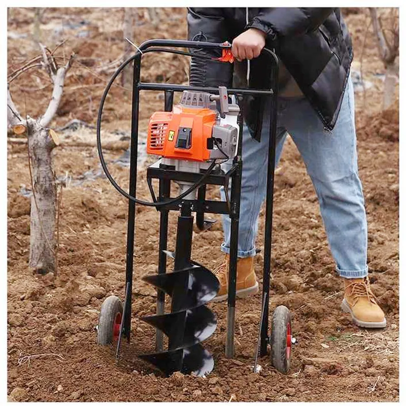Four-stroke high-power spiral earth drill, soil drill, excavator, agricultural tree planting drilling machine