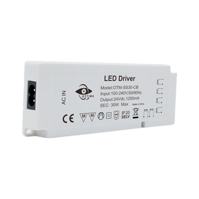 UL FCC 100-240Vac  10 ways output with terminal 18W 20W 24W 30W 40W 45W 50W 60W   12V 24V acdc cabinet led driver power supply
