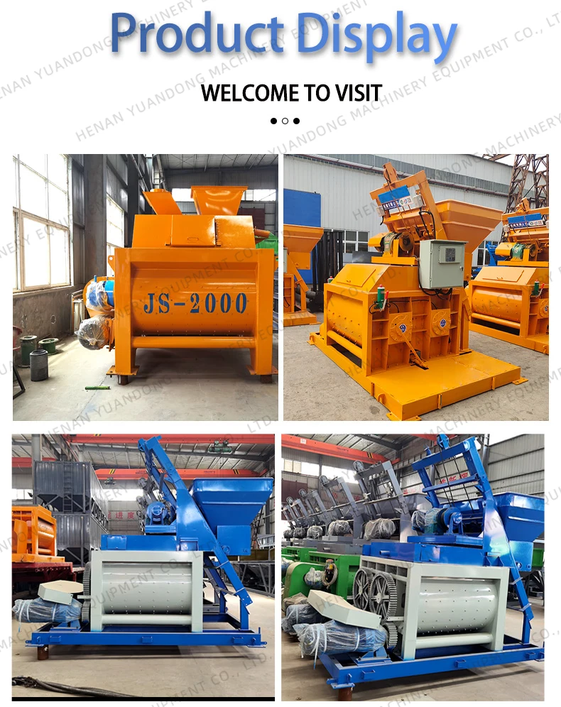 China Factory JS Hydraulic Concrete Mixers Electric Forced Concrete Mixer Twin Shaft Concrete Mixer
