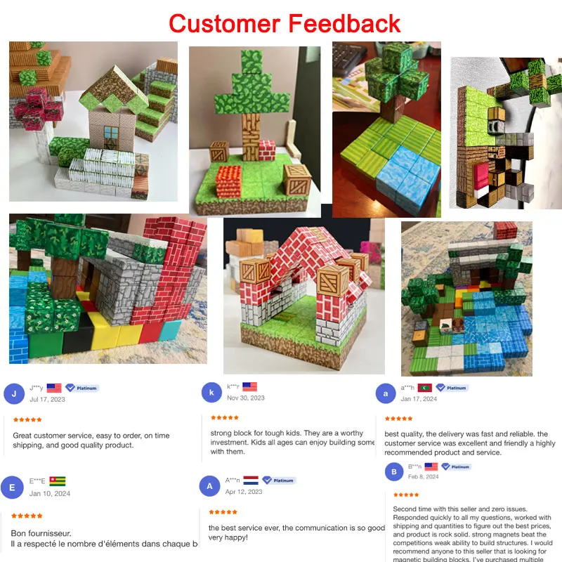 3D Magnetic Building Cubes mine World Magnetic Cube Blocks Puzzle Toy Set for Children Stem