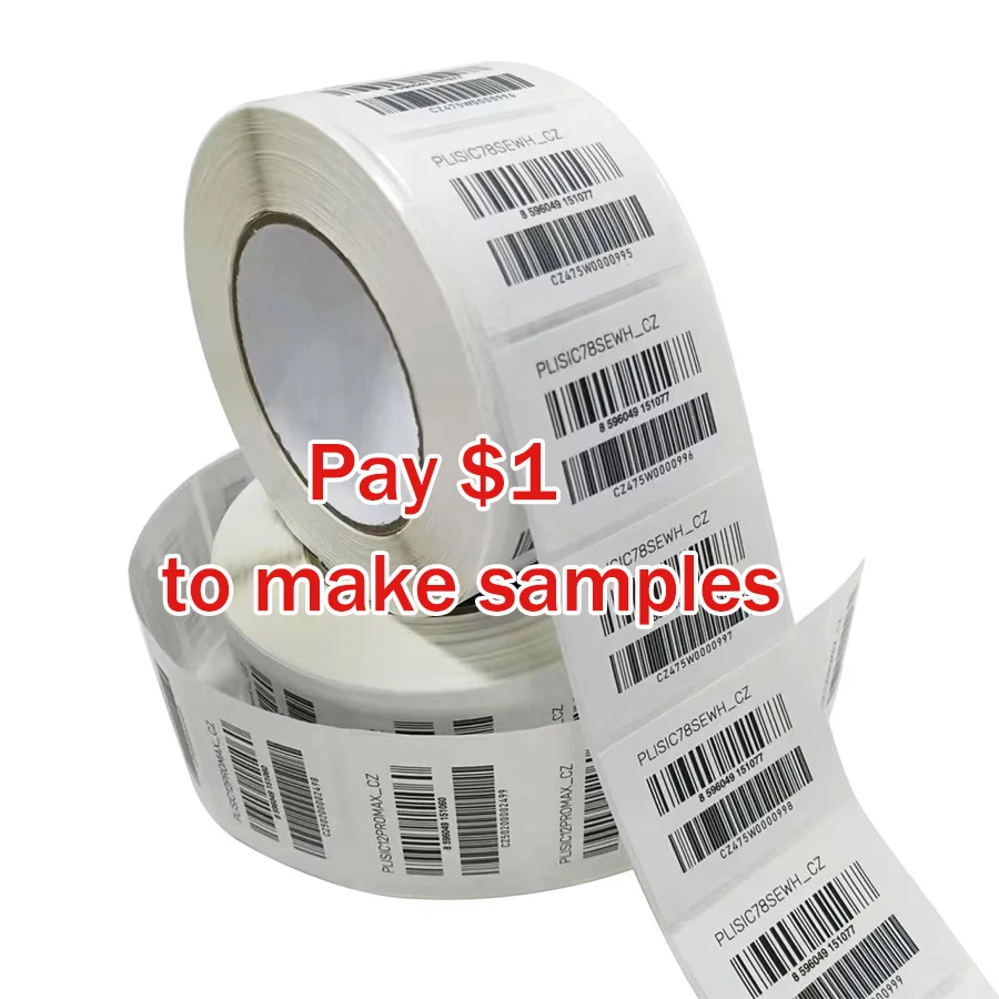 Custom Adhesive Serial Number Barcode Label Stickers Paper Material with Variable Data Printing
