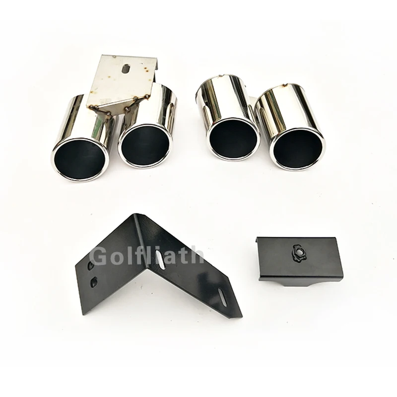 Sline Style Rear Diffuser Lip Kit Bumper Skid Plate End Pipe Muffler Tip Fit For A4 2012-2015