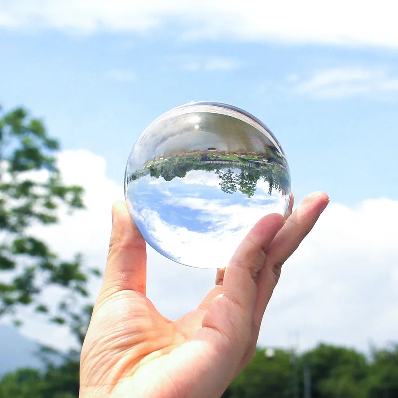 
Pujiang factory wholesale lensball with stand for photography clear K9 80mm crystal ball sphere 