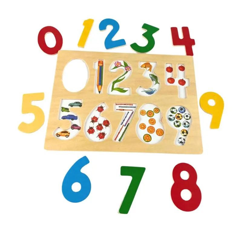 2023 Montessori Wooden Cognition Puzzle Board Alphabet Number Shape Early Education Jigsaw Puzzle