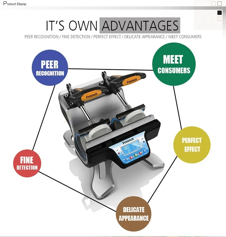 Freesub ST-210 Double Station 11OZ Mug Heat Press Machine Color change Mug Heat Transfer Cup Coffee Sublimation Printing Machine