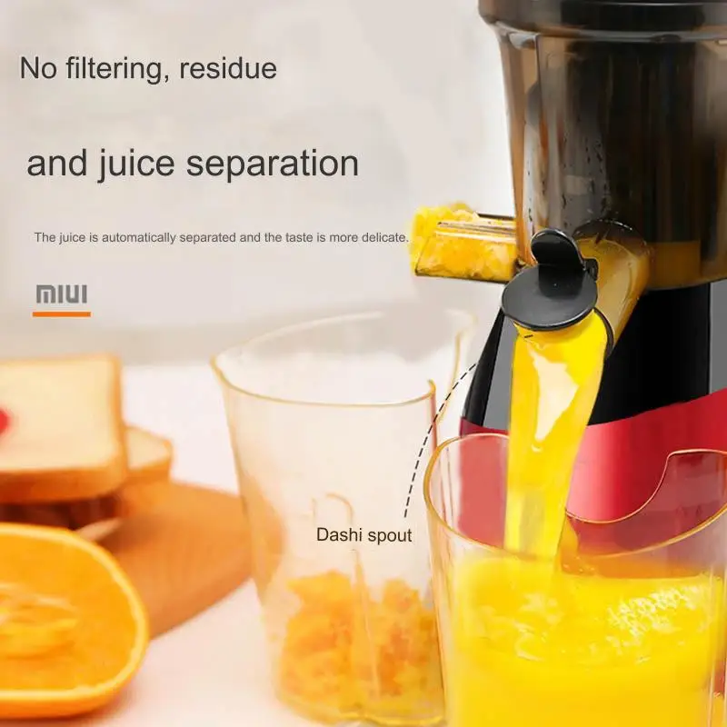 Household easy-to-clean slow-speed fruit and vegetable juicer, small-diameter milkshake machine and original juice machine