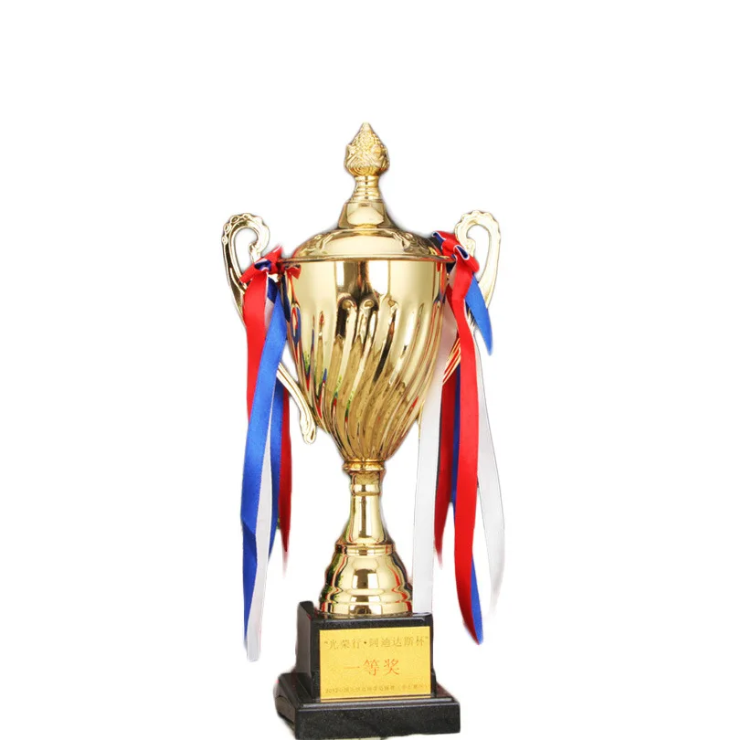 Factory wholesale price trophies and medals custom logo Gold plating process metal trophy