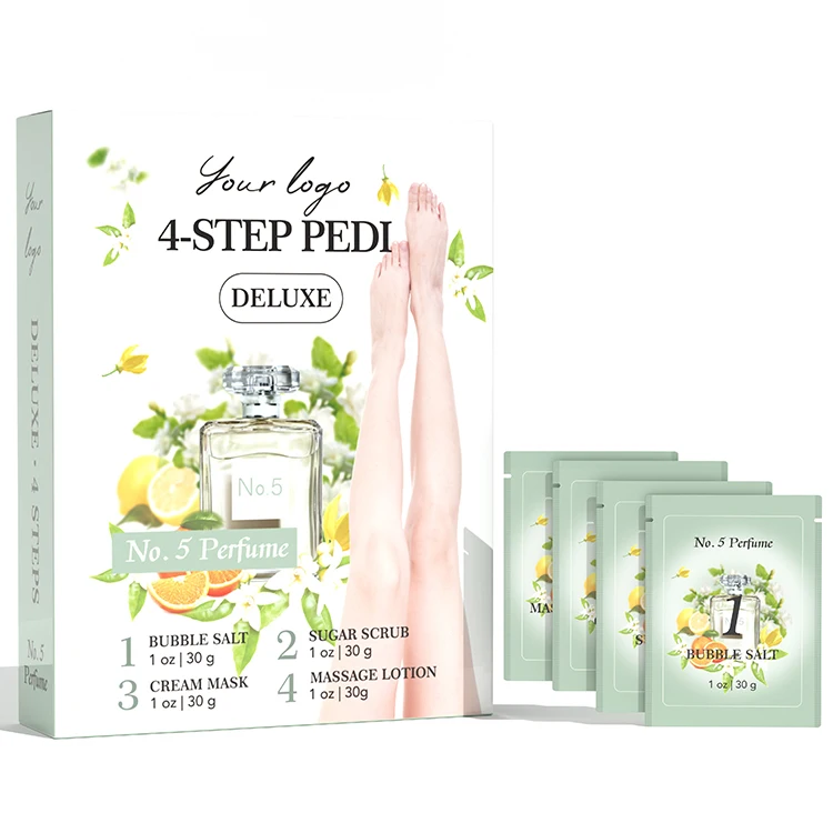 Factory Direct Organic 4 Step Professional Spa Pedicure Bubble Salt Deluxe Manicure Pedicure Set For Spa Beauty Salon