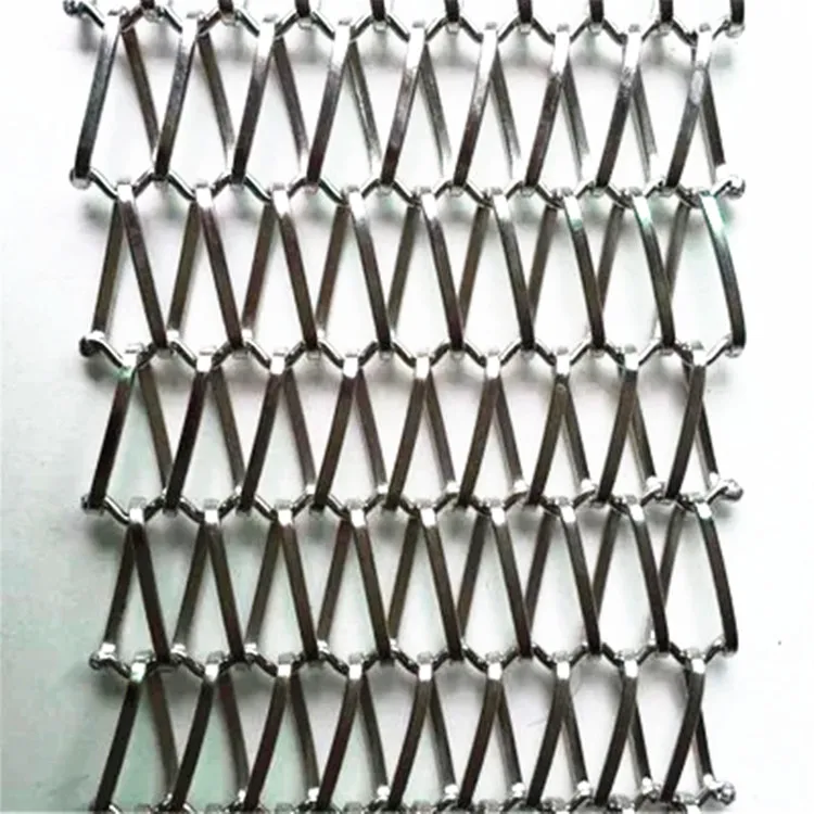 Customize Metal Flexible wire mesh V shape stainless steel mesh netting for Decorative