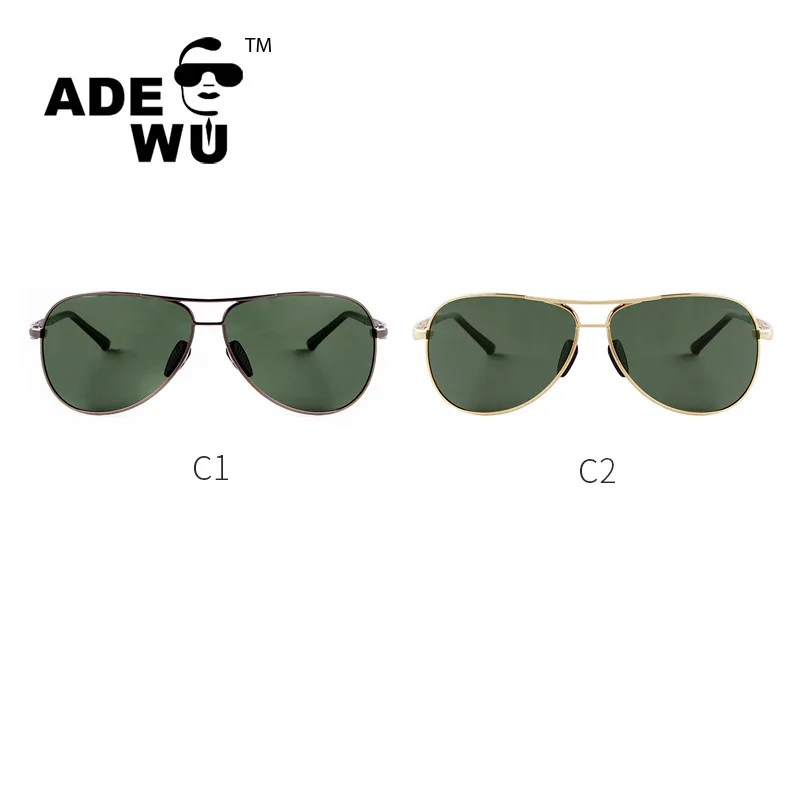 ADE WU ZKS2494 Double Nose Bridge Metal Frame Sun Glasses Polarized Popular Design Driving Sunglasses