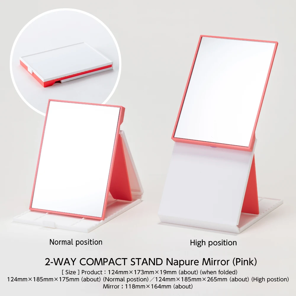 Japanese style portable vanity table mirror for reflecting pure colors