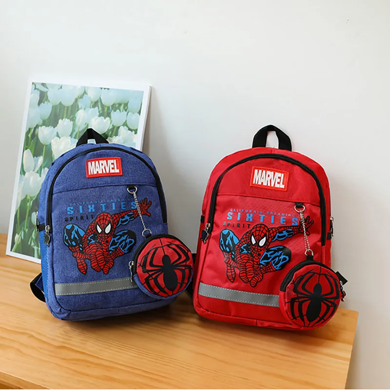 Hot Selling Cartoon Anime Cool Marvel Spider Man Backpacks High-capacity Canvas School Bags Fashion Shoulders Bags For Children