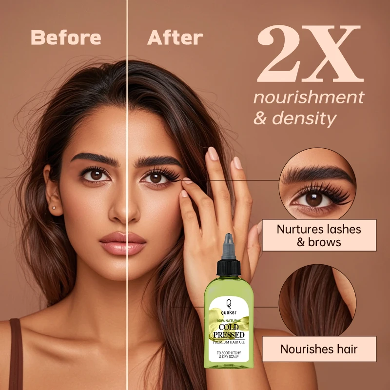 Qquaker Hair Regrowth Oil Cold Pressed Wholesale Pure Plants Essential Oil For Hair Growth