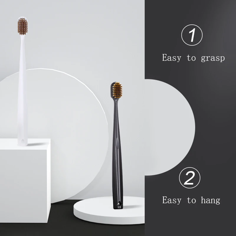 Wide toothbrush head 48 brush hole Better cleaning power Gold bristle soft bristles brush Men Flame brush wire