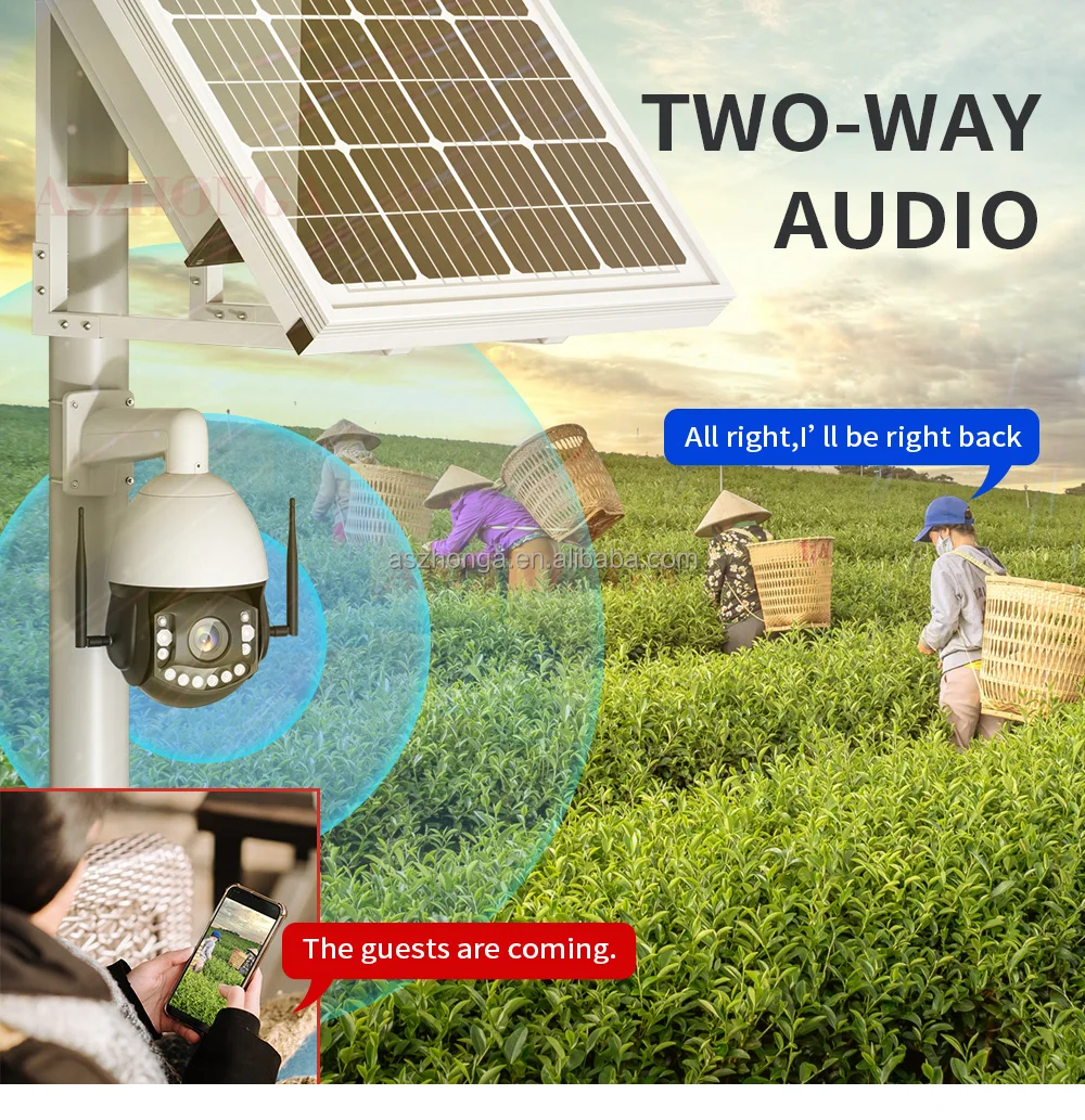 100W 50AH Battery Solar Panel HD 5MP 40X ZOOM Security IP Camera Wireless 3G 4G SIM Card Outdoor PTZ CCTV Surveillance Cam CamHi