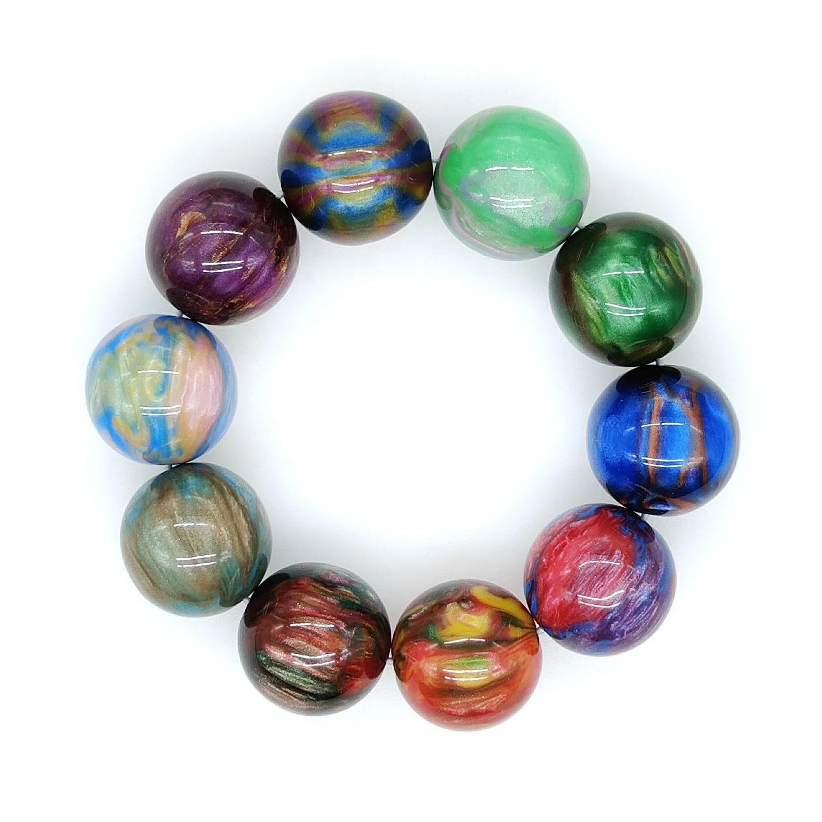 20mm Bubble Gum Jelly Acrylic Beads Pearlescent Chunky Gumball Beads Diy Bracelet Jewelry Making Loose Beads