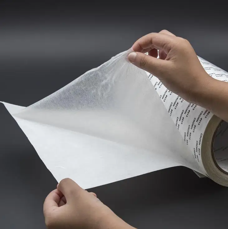 Wholesale crown 513 613 strong high temperature resistant non woven white transparent tissue paper double sided tape