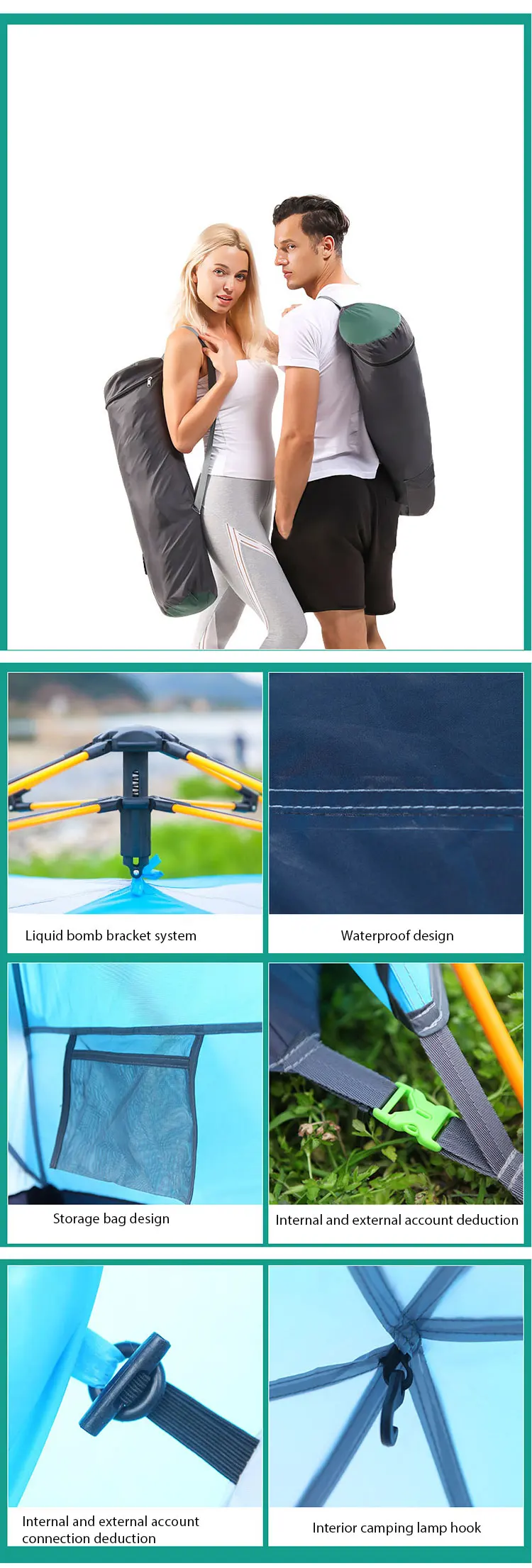 Highty Quality Suppliers Oxford Outdoor Waterproof Camping Tents For 3-4 Person Used Camping Tent