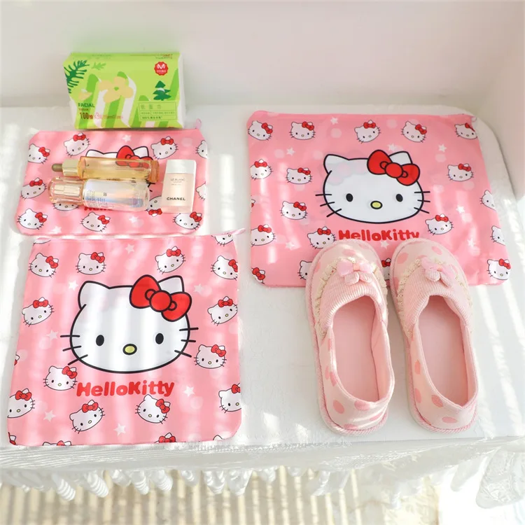 Kitty Y2K 6pcs Sanrio Kawaii Anime Duffel Bag Cartoon Print Kuromi My Melody Pompompurin Shoe Storage Bag