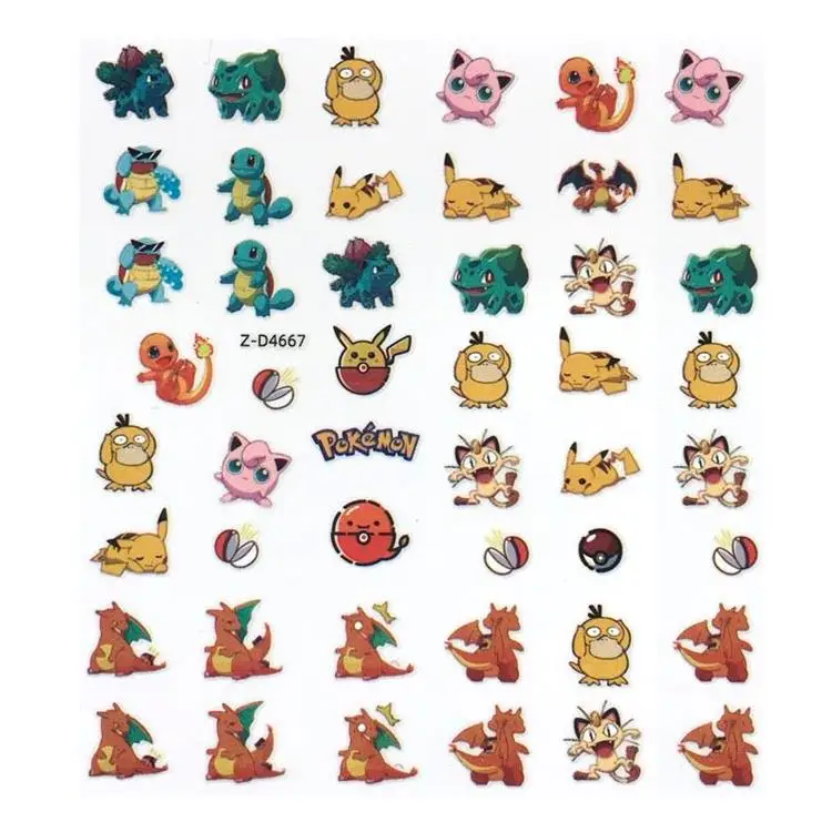 Hot Selling Japanese Naruto Nail Stickers Decals Cartoon Stickers Stitch Nail Decals For Nail Art Salon