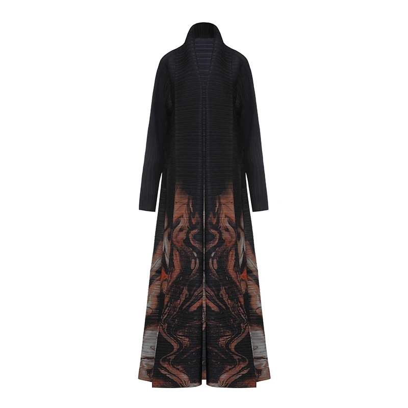 2024 Hot-Selling Middle Eastern Casual Muslim Abaya Dress Stylish And Elegant Open-Front Belted Pleated Abaya