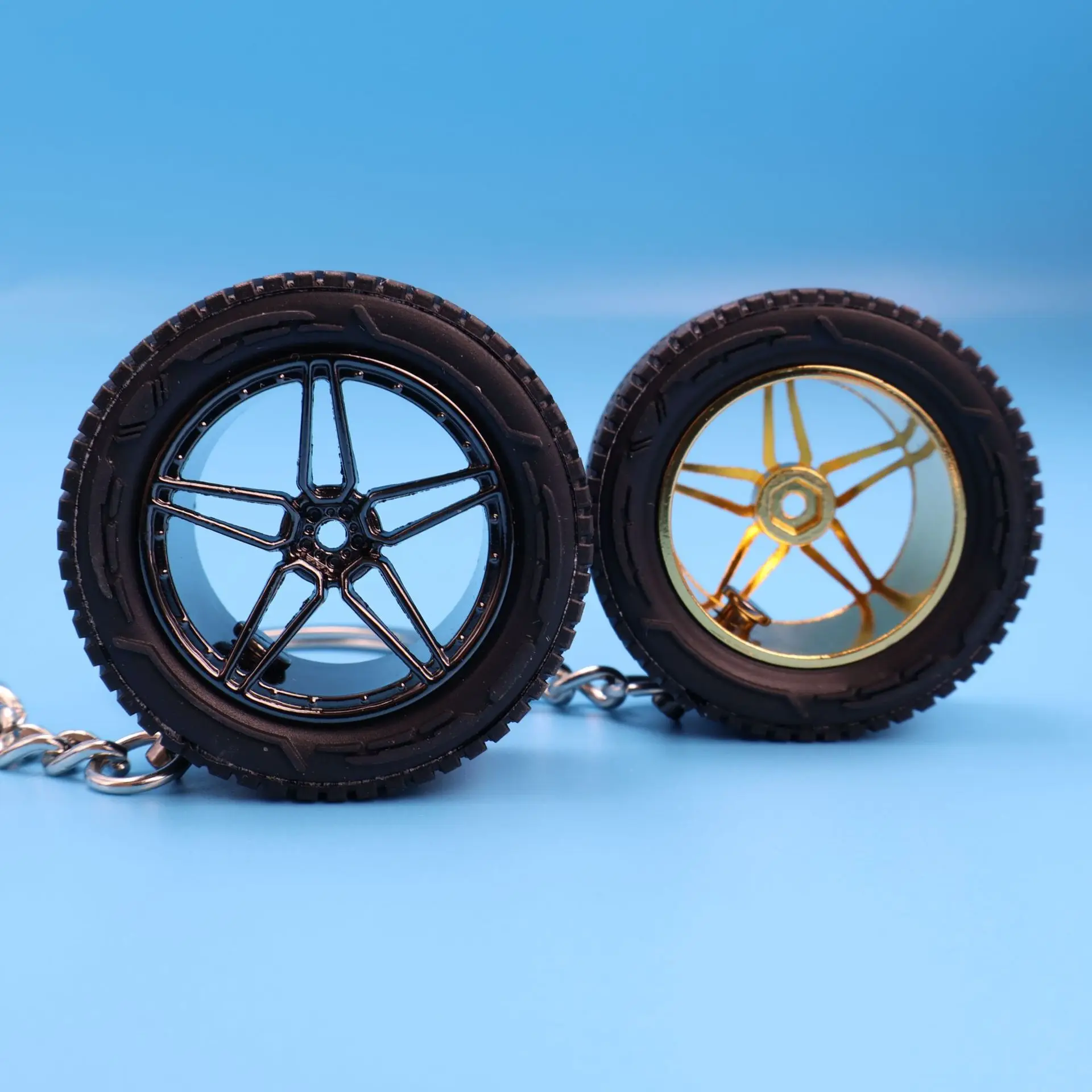 Hot Sale Mini Car Tyre PVC Soft Rubber Keychain Custom Logo Promotional Car Key Chain Keyring