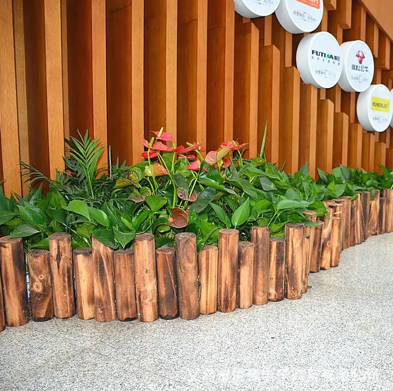 Wooden Short Fence Outdoor Landscape Edging  Decorative Border Tree Fence - Spring Garden & Yard Maintenance