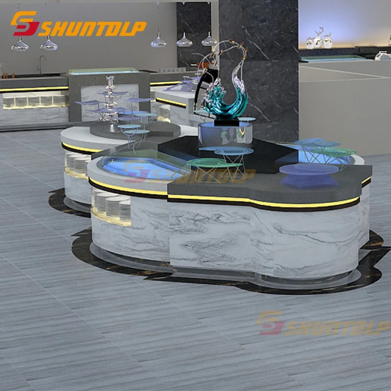 Luxury Commercial Refrigerated cabinet  Salad Showcase modern hotel sushi buffet counter equipment design