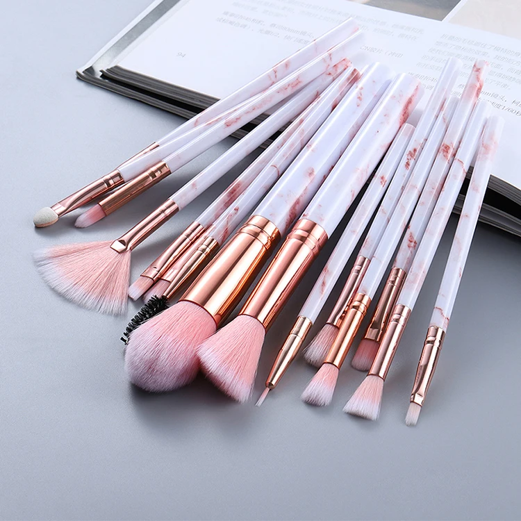  Free Sample Different Pink Anime Makeup Brushes Hair Brush Natural Marble