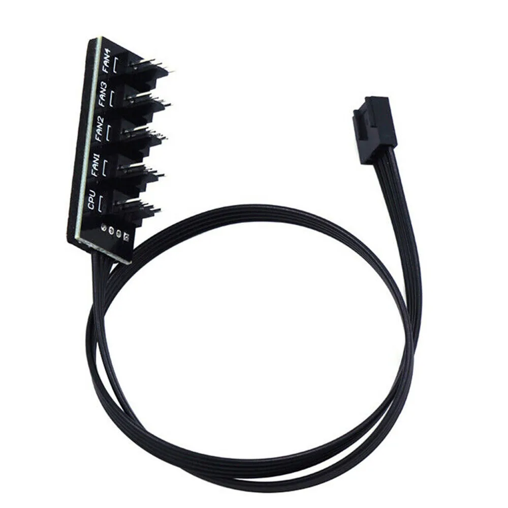 ACC-Th11302 1 To 5 4-Pin PWM CPU Fan HUB Cooling Splitter Adapter Braided Power Cable
