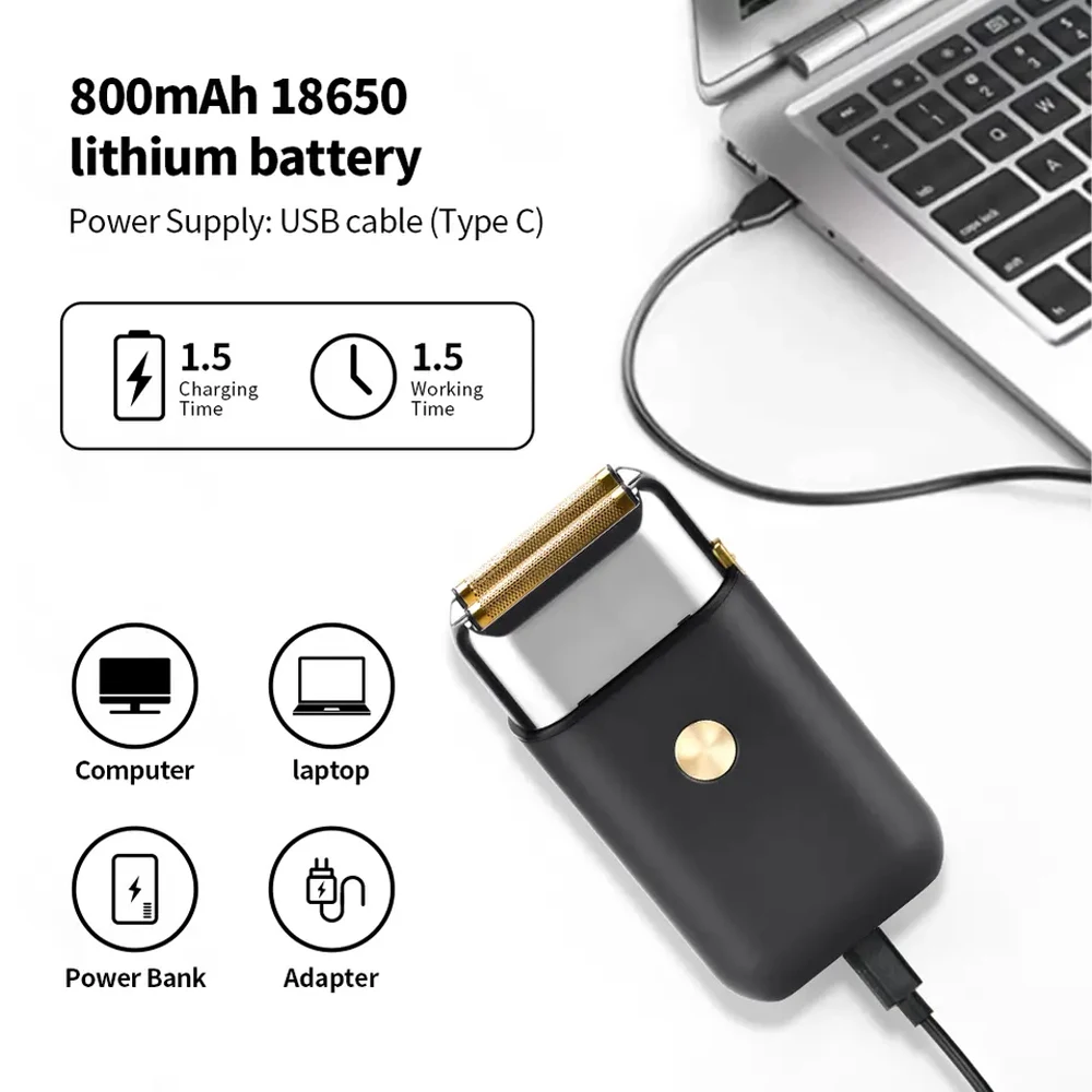 LIDOW Portable Travel Rotary Wireless  Beard Foil Shavers Lithium Battery Electric Waterproof Beard Shaver  Beard Foil Shavers