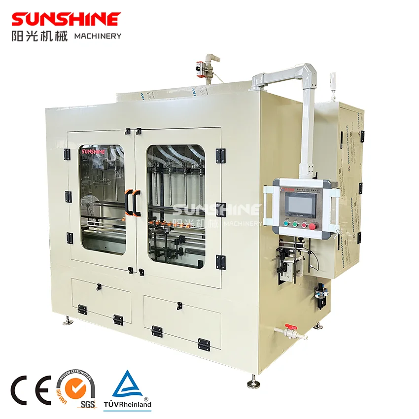 50-5000ml Automatic servo piston PP anti-corrosion viscous liquid acid toilet cleaner bottle filling capping machine line