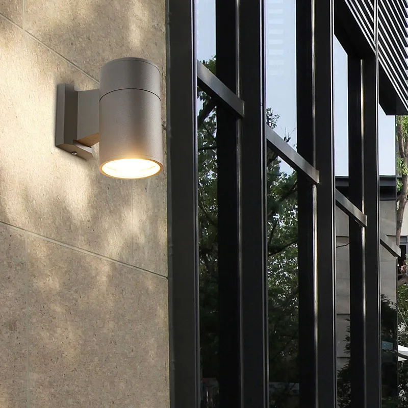 IP65 Waterproof Exterior Integrated LED Cylinder Up Down Lights Cob Outdoor Garden Led Wall Lamp