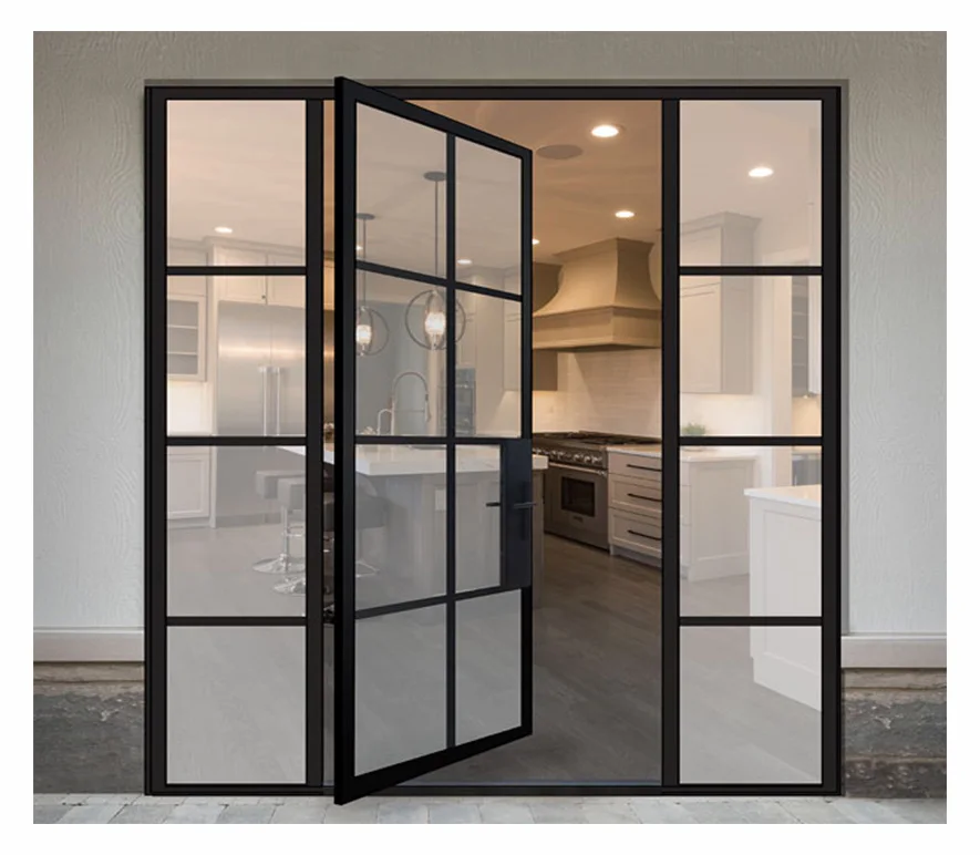 Steel Glass Commercial Door Folding Glass Door Insulated Glass Bi-Fold Door