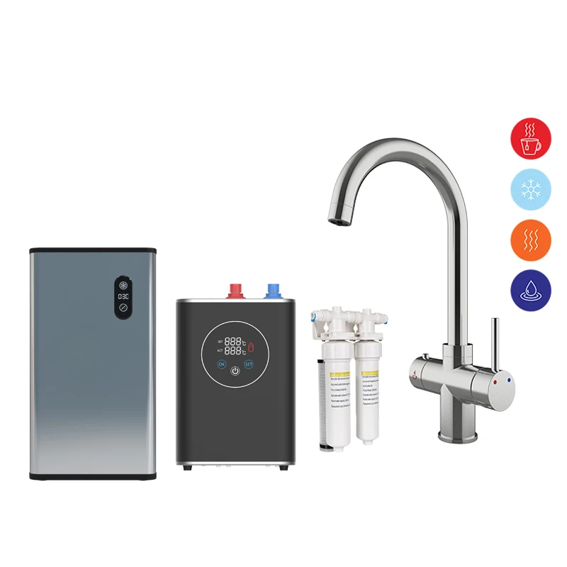 2021 office under sink brushed nickel instant multi-function chilled boiling water dispenser