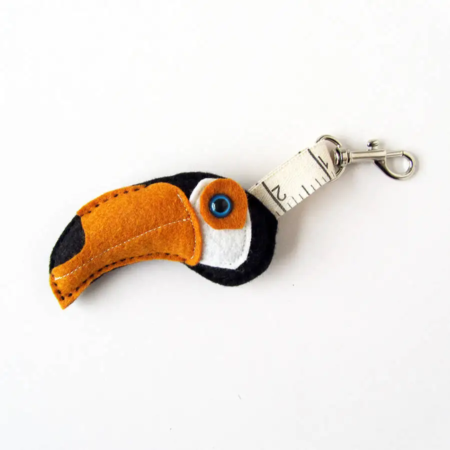 handmade animal Key chain soft felt key chain decoration custom shape felt keychain car key ring for gift