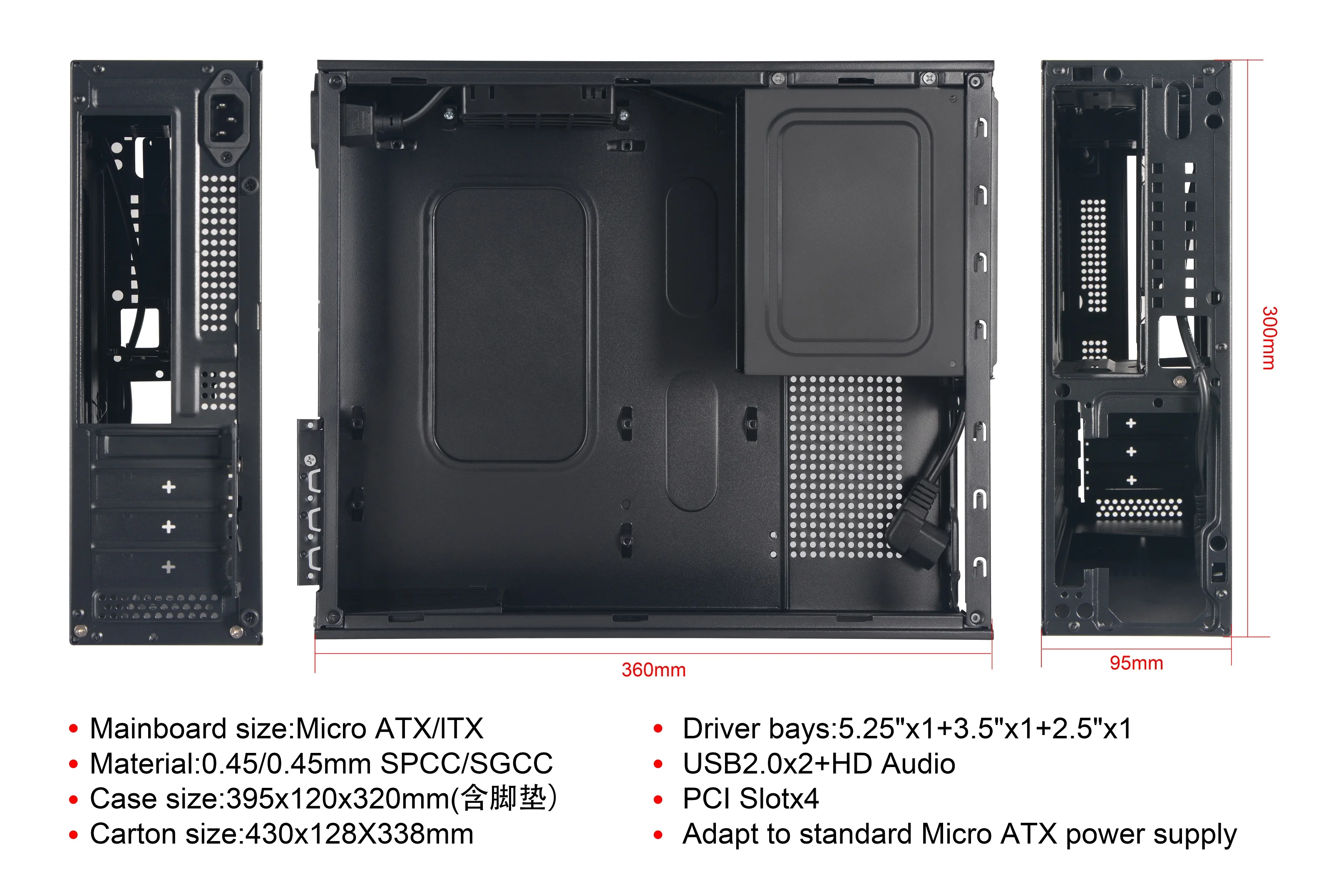100% manufacturer!  ITX tower ATX case without slim case SX-C8201