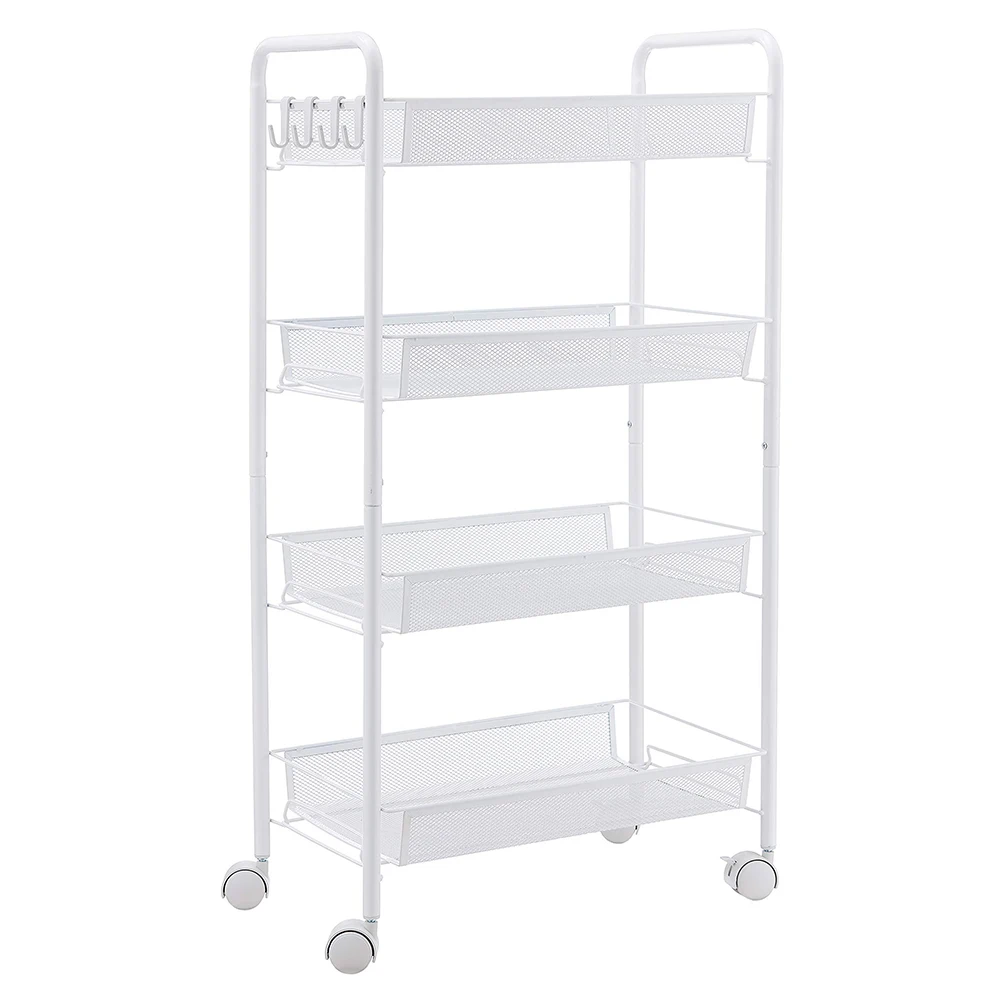 Wholesale Kitchen Multi-purpose 3 Tiers Iron Vegetable Trolley Movable Storage Metal Utility Rolling Cart With Wheel