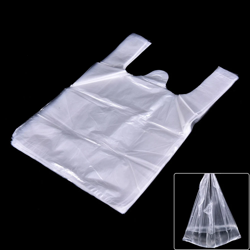 High quality Transparent Plastic Bag Shopping T Shirt Bag Disposable Vest Carrier Bag For Vegetable