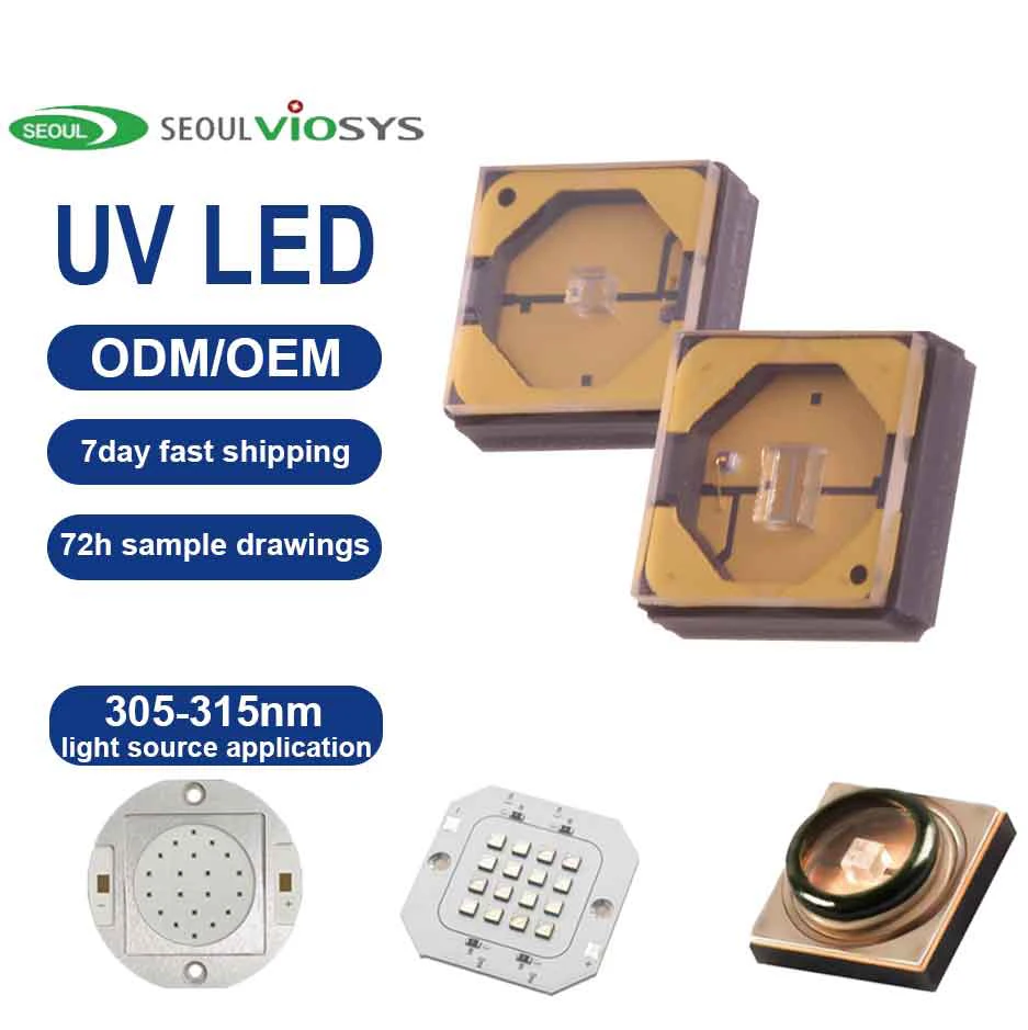 Seoul Viosys SVC UVB 305nm 308nm 310nm SMD 3535 Skin Treatment Spectrum Inspection UV LED