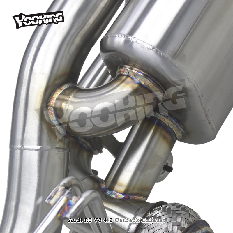 OEM SS304 выхлопные системы Catback для Audi R8 V8 4.2L 2014-2016 Автозапчасти гоночный 3-дюймовый глушитель из нержавеющей стали с клапаном