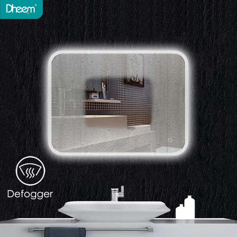 Hotel Bathroom Anti-Fog Multi-Colored Led Lighted Mirror with Blue tooth Speaker