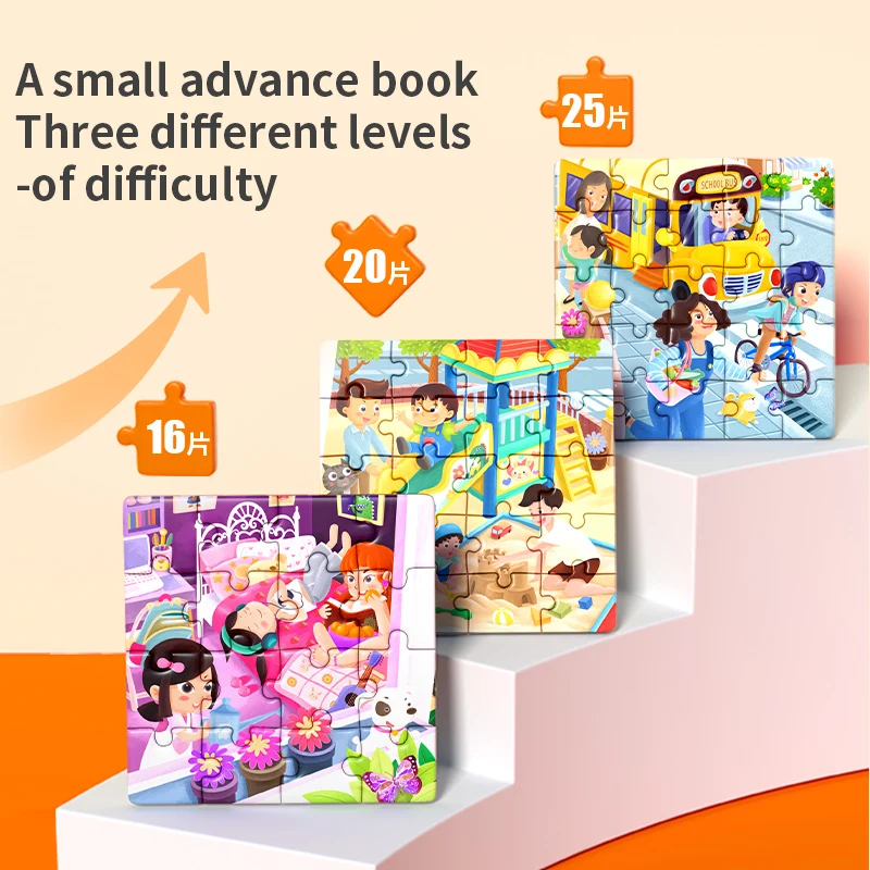 Magnetic Puzzles Book For Children Boys Girls 6 Scenes Jigsaw Montessori Toy Early Education Preschool Activity Puzzle Book