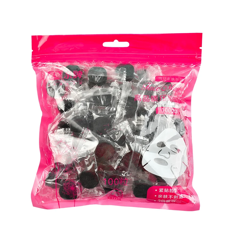 Bamboo Charcoal Fiber 100pcs black cosmetic Compressed Facial Face Mask Paper DIY Skin Care DIY Facial Mask for womens