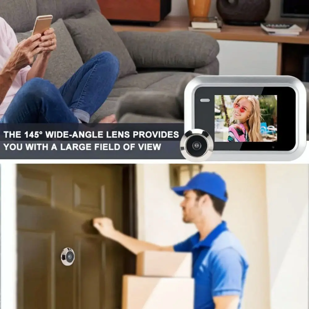 2.4 Inch LCD Display Peephole Camera Doorbell wireless video intercom with door panel chime security camera system