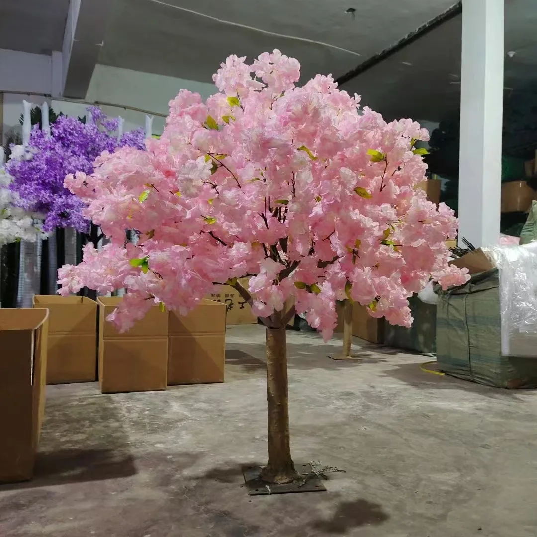 Artificial Cherry Blossom Tree White Pink Artificial  Indoor Outdoor 3ft 4ft 5ft Customized Flower Cherry Blossom Tree